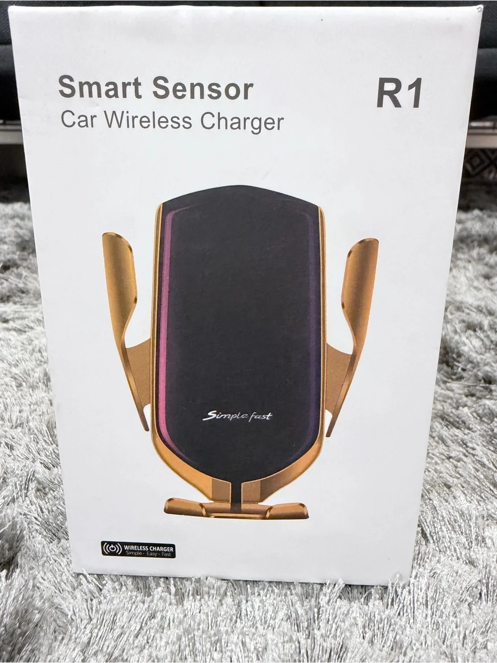 R1 Smart Sensor Car Wireless Charger - Black & Gold